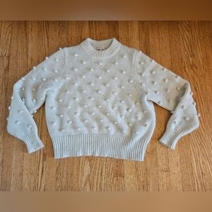 Demylee White Pom-Pom Wool Blend Sweater Size M